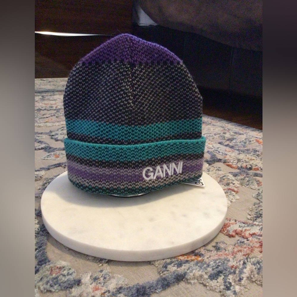 NWT Ganni Multi- Colored Knit Hat